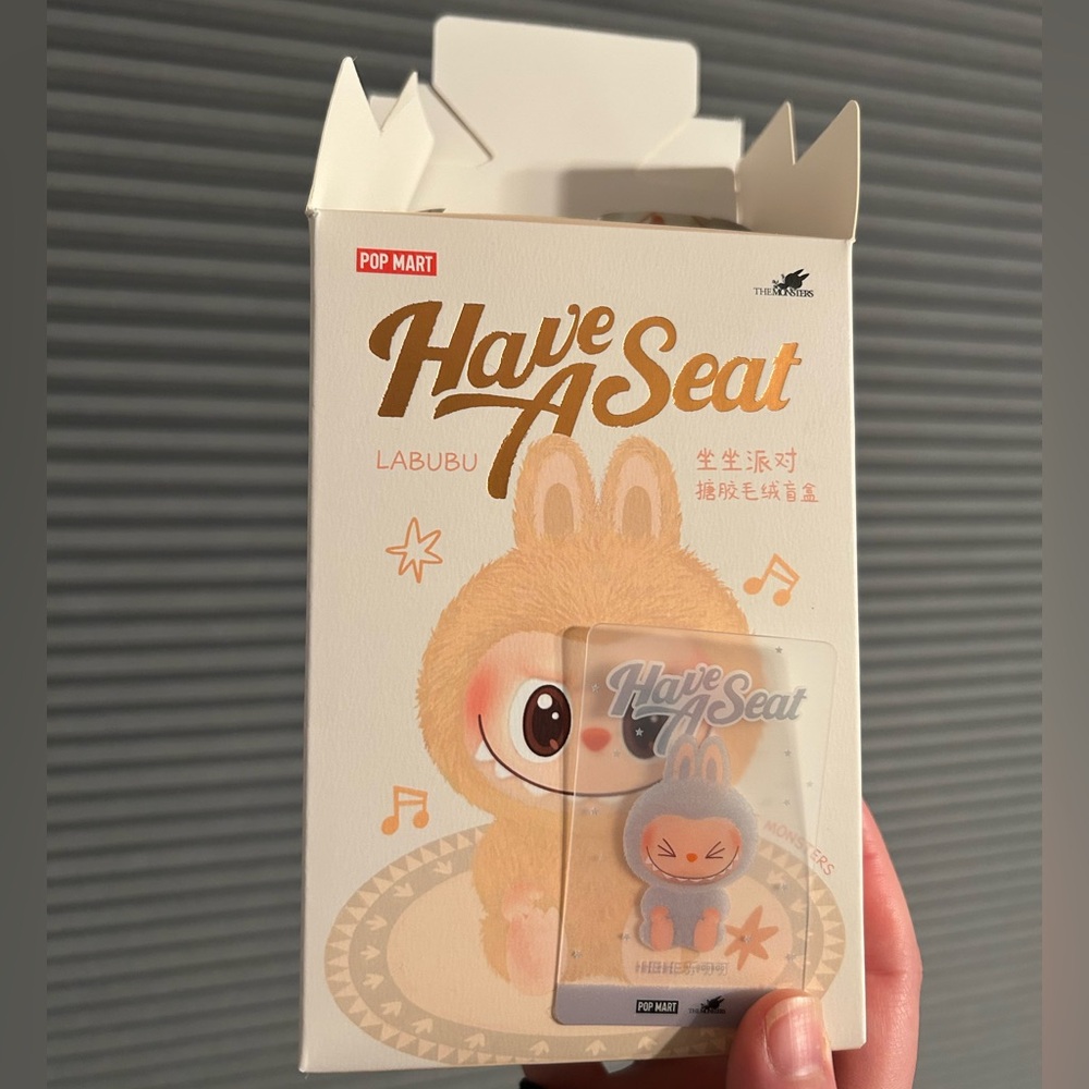 Pop Mart Have A Seat Vinyl Face Plush Pendant - Hehe